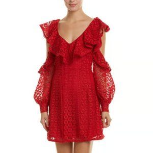 Red Lace French Connection Mini Dress Size 2